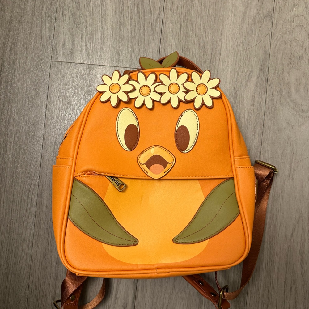 Loungefly Orange Bird Floral Backpack
